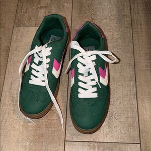 Dolce Vita Green and Pink Sneakers with White Laces